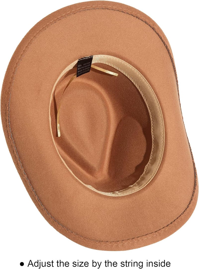 JOYEBUY Classic Wide Brim Women Men Western Style Cowboy Cowgirl Hats with Buckle Belt - Image 3